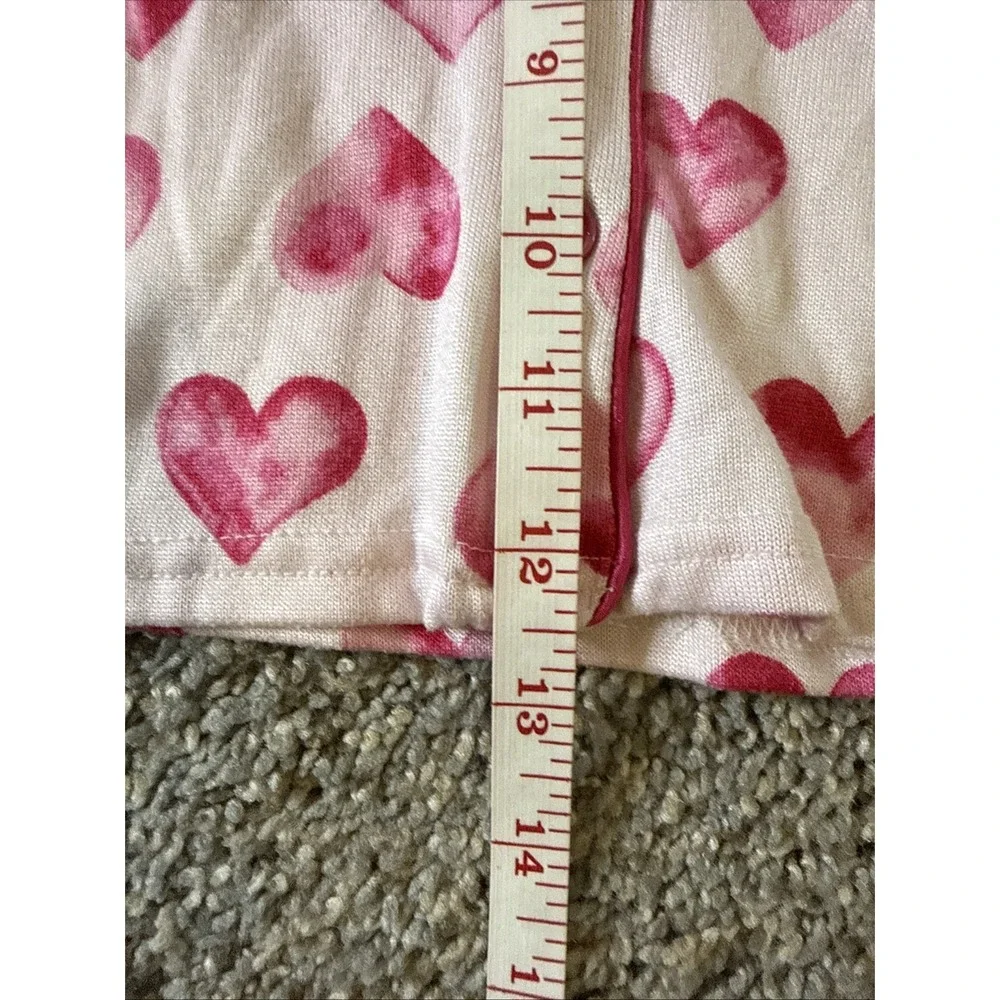 Laura Ashley Toddler Pajamas Hearts Button Short‎ Sleeve Long Pants Size 3T